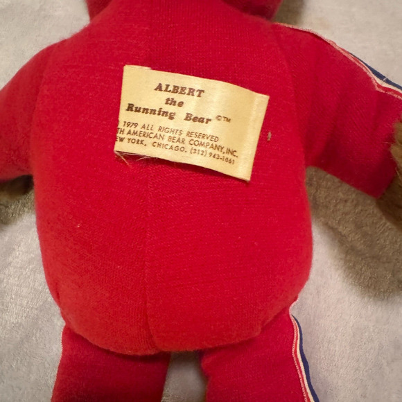 Vintage Albert The Running Bear Plush Red Jogging Suit 1979 North American Bear - Picture 5 of 6